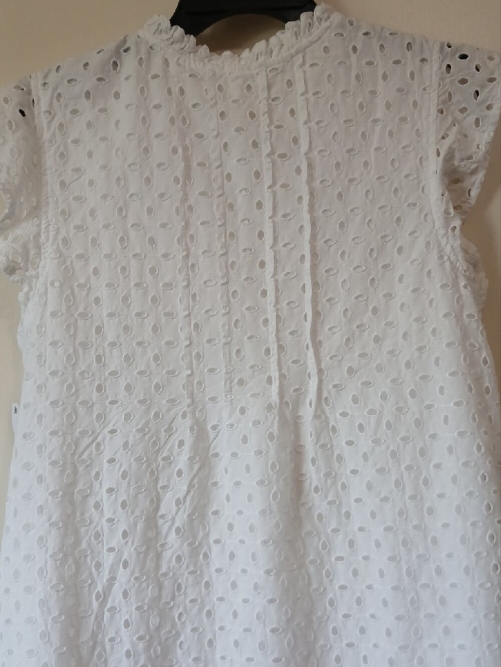 Time and Tru Women's L Cotton Eyelet Mini Dress with Flutter Sleeves - Picture 11 of 13